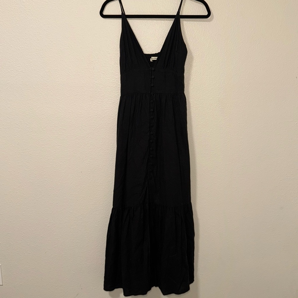 Abercrombie Women's Button-Through Maxi Dress (BLACK)